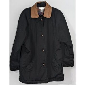 Vintage 90s Two Twenty Canvas Barn Jacket Flannel Lined Quilted Leather Trim LGE